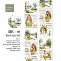 Nastro washi Park Travels per journaling con graziose illustrazioni di ragazze e giardini - Diario di Viaggio al Parco