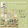 Impressionist oil painting junk journal kit with 50 pieces of vintage PET stickers and paper - Shimmering Light