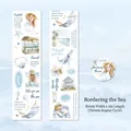 50mm ocean theme PET tape for scrapbooking with watercolor whale and beach patterns - Neighboring the Sea