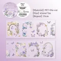 Purple Window Secret vintage PET floral masking tape for scrapbooking 65mm x 2m - Purple Window