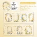 Retro PET tape featuring yellow window frames, white roses, and butterflies for journaling - Yellow Window