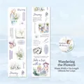 Travel themed PET tape Flowing Flower Sea version with blue purple watercolor motifs - Flower Sea Roaming