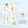 Travel themed PET tape Gold Coast style with watercolor beach illustrations 50mm x 2m - Gold Coast