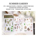 Set aus 3 Vintage Blumen Aufklebern mit Schmetterlingsmotiven für DIY Scrapbooking Deko - Mucha Garten