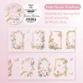Pink Stained Glass PET tape with vintage roses and butterfly cutouts for journaling - Pink Window