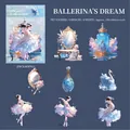 Mystery Girl PET sticker set with ballet girls and swans for scrapbooking, 8 pieces - Chasing Ballet Dreams
