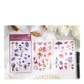 Aufkleber-Set mit Blumen und Schmetterlingen für Planer aus lila und rosa PVC-Botanicals - Traumhafter Blumenschmetterling