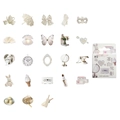 Retro aesthetic stickers in tea white featuring teapots and butterflies for DIY journaling - Tea White Light Shadow