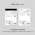 White Noise Time vintage ticket memo pad with 100 sheets of minimalist paper - Time Manuscript