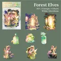 Waldgeist-PET-Stickerset mit 8 fantasievollen Mädchen- und Blumenmagie-Motiven - Waldelfe