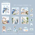 Santorini travel themed PET stickers set with blue dome architecture and sea elements - Blue Dome Island
