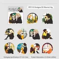 Girl by window theme PET stickers set with 20 pieces for journaling decoration - Window Tea Time