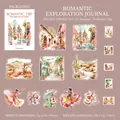 Romantic travel themed PET stickers set with 15 vintage landscape and figure illustrations - Romantic Adventure