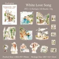 Travel theme PET stickers, White Song collection with watercolor European architecture patterns - White Love Song