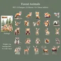 Forest animals PET sticker pack with 25 unique watercolor foxes, deer, and bear designs - Forest Animals