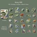 25pcs forest home animal DIY stickers featuring rocks and mountains theme in PET material - Stone Hills
