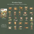 25-pack forest wooden sign stickers in PET material for journaling and DIY decor - Wooden Signposts