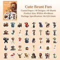 Cartoon forest animal stickers set with lion and tiger patterns for DIY crafts - Crazy Zoo Series - Cute Beast