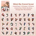 Cartoon forest animal sticker pack with 40 unique fox and owl designs on coated paper - Crazy Zoo Series - Forest Spy