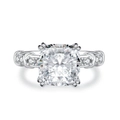 Elegante anello in argento s925 con zircone taglio cushion e design infinito - US 5 / Zirconia Bianca