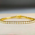 Elegant 2.5mm Moissanite tennis bracelet in gold plated S925 sterling silver for men and women - 16cm / Gold (2.5mm Moissanite) (MS067)