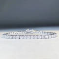 Elegant 925 sterling silver tennis bracelet with D color moissanite stones and secure clasp - 16cm / Silver (2.5mm Rhinestone) (SL012)