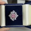 Anello in argento sterling S925 con pietra rosa taglio fiore di ghiaccio in scatola - US 5 / Rosa