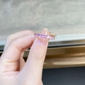 S925 sterling silver ring with seven gradient pink cubic zirconia in a prong setting - US 5 / Pink