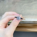 Detailed view of 6-prong moissanite ring showing brilliant cut and silver setting on hand - HK Size 20 / 3 Carat D Color-CBJZ455 (Rhinestone Style)
