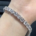 Classic S925 sterling silver 2.5mm Moissanite tennis bracelet worn on wrist for men and women - 16cm / Silver (6.5mm Rhinestone) (SL103)