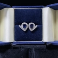 Pendientes de zafiro en plata S925 con gema de lágrima y pavé de diamantes finos - Stud aretes / Azul (ED130)
