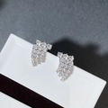 Sparkling S925 sterling silver wing earrings with pavé cubic zirconia on white gift box - White Style ED111 / 925 Silver / White