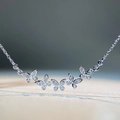 925 Sterling Silver necklace featuring five small butterflies encrusted with zircons - 925 Silver / Silver