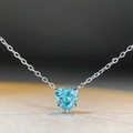 Colgante clásico de moissanita verde menta talla corazón de 1ct en plata S925 con cadena - Corazón Verde Menta (MS126)