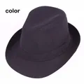 Classic black jazz fedora hat with textured fabric and matching ribbon for stage performances - Black