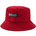 Red cotton reversible bucket hat with UCLA logo patch for sun protection outdoor wear - One Size 58cm / Red