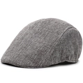 Classic grey linen blend ivy cap with textured weave for men’s spring summer fashion - One Size / Light Gray