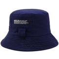 Chapeau bob réversible en coton bleu marine avec écusson UCLA sur fond blanc uni - Taille Unique 58cm / Bleu