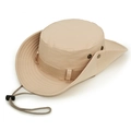 Cappello da sole beige da uomo a tesa larga con corda antivento e fori di ventilazione - M / Beige