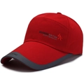 Red breathable baseball cap with extended visor and grey trim for sun protection - Adjustable 57-59cm / Red