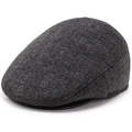 Casquette d'hiver gris anthracite doublée en polaire avec protection des oreilles pour hommes - Grand 59cm / Carreaux Gris