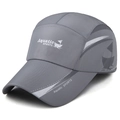 Dark grey quick-dry baseball cap with Aquatic SPORTS logo for outdoor activities - Adjustable / Gray