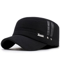 Cappello cadet invernale nero in lana con paraorecchie e dettaglio logo in metallo argento - Nero