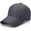 Gorra de béisbol deportiva gris oscuro con visera larga y tejido con textura suave - M (56-58cm) / Gris