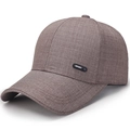 Gorra de béisbol marrón deportiva con textura de lino transpirable y parche lateral - M (56-58cm) / Café Claro