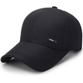 Gorra de béisbol negra clásica con visera larga y etiqueta SPORT sobre fondo blanco - M (56-58cm) / Negro
