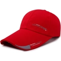 Red long-brim sports baseball cap with sun protection for men and outdoor leisure - Adjustable / Red