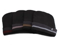 Black knit beanies with colorful striped cuffs and sports star patch detail - Elastic 57-59cm / Single Stripe Sport