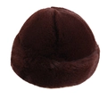 Détail du chapeau d'hiver en fausse fourrure marron foncé avec texture pelucheuse - Gris Fumé (Casquette à Six Panneaux)