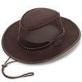 Dunkelbrauner Sonnenhut mit breiter Krempe, atmungsaktivem Mesh und verstellbarem Band - Einheitsgröße 58cm / Kaffeebraun